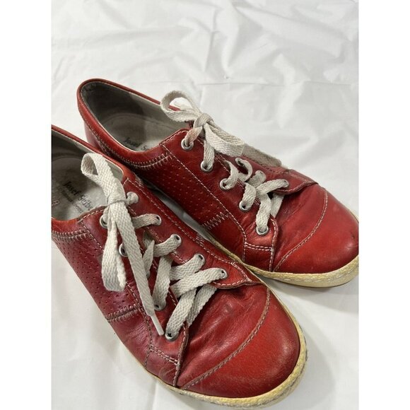 JOSEF SEIBEL Womens Red Leather Caspian Comfort Sneakers Size 7 - Picture 13 of 14
